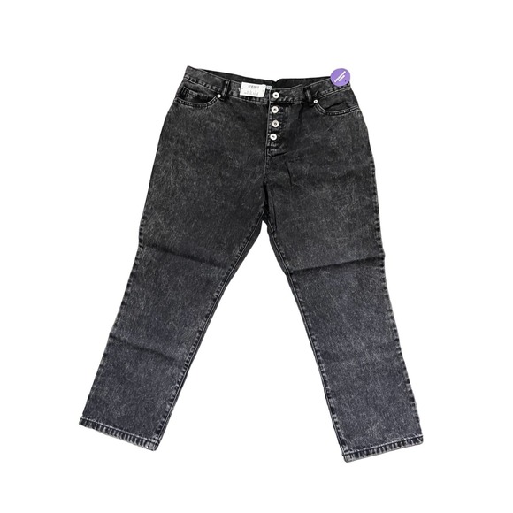 Sugar & Jade Girls Button Front High Rise Girlfriend Denim Straight Jeans - Picture 3 of 9